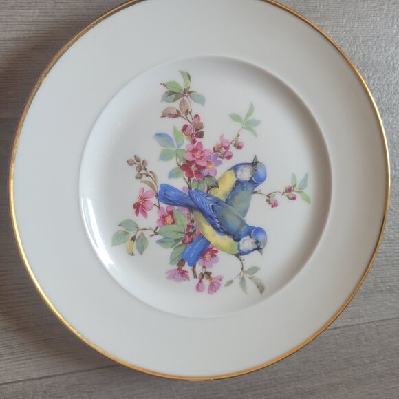 Set Of 2 Western Germany Bird Motif Decorative Plates With Gold Rim - Picture 6 of 8